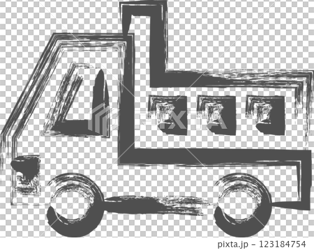 Vehicle-related brush-drawn single illustration: Dump truck 123184754