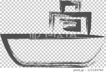 車輛相關手繪插畫：漁船 123184760