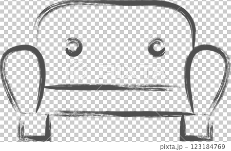 インテリア関連の筆書き単品イラスト ソファー インテリア関連の筆書き単品イラスト ソファー 123184769