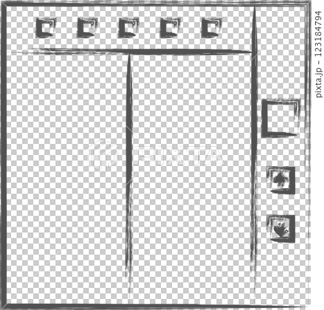Station-related brush-drawing illustrations: elevator Station-related brush-drawing illustrations: elevator 123184794