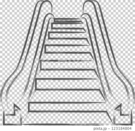 Station-related brush-drawing illustrations: Escalators Station-related brush-drawing illustrations: Escalators 123184804