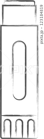 文房具関連の筆書きイラスト スティックのり 文房具関連の筆書きイラスト スティックのり 123184819