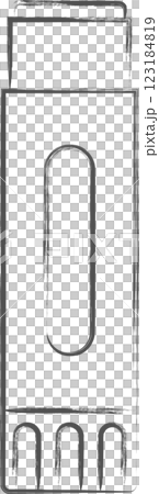 文房具関連の筆書きイラスト スティックのり 文房具関連の筆書きイラスト スティックのり 123184819