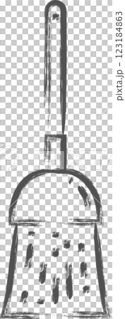 Brush-drawn illustrations of everyday items: Broom 123184863
