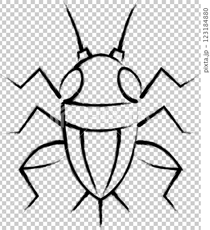 Brush-drawn mini insect illustration icon: cricket 123184880