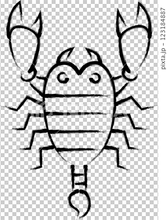 筆書きミニ昆虫イラストアイコン　サソリ 123184887