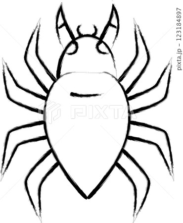 筆書きミニ昆虫イラストアイコン ダニ 筆書きミニ昆虫イラストアイコン ダニ 123184897