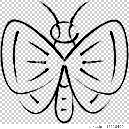 Brush-drawn mini insect illustration icon: Butterfly 123184904