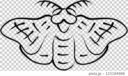 筆書きミニ昆虫イラストアイコン　蚕 123184906