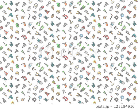 様々な作業道具の壁紙イラスト 様々な作業道具の壁紙イラスト 123184916