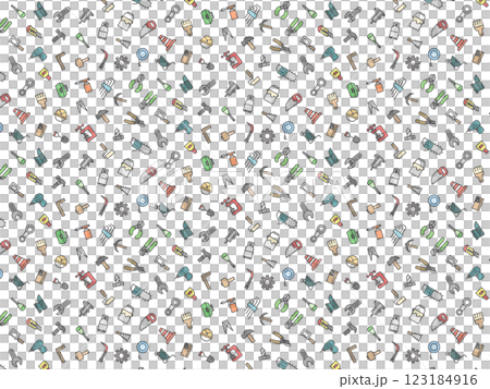 様々な作業道具の壁紙イラスト 様々な作業道具の壁紙イラスト 123184916