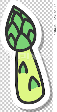 貼紙蔬菜單一圖示:蘆筍 貼紙蔬菜單一圖示:蘆筍 123184977