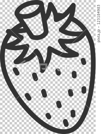 Line drawing fruit single icon: strawberry Line drawing fruit single icon: strawberry 123184983