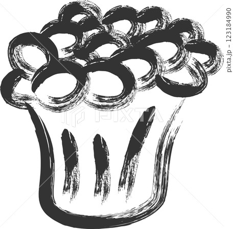 筆書きキノコ類単品アイコン　エノキダケ 123184990