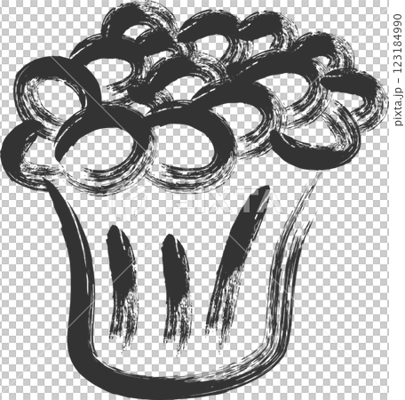 筆書きキノコ類単品アイコン　エノキダケ 123184990