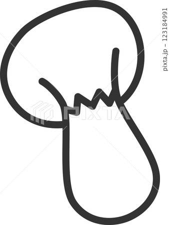 線画キノコ類単品アイコン　エリンギ 123184991