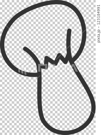 線画キノコ類単品アイコン　エリンギ 123184991