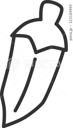 線画野菜単品アイコン　オクラ 123184995