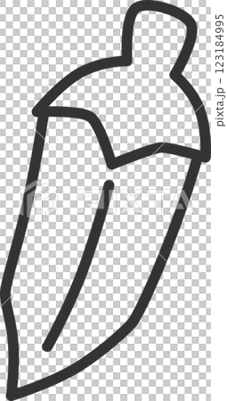 線画野菜単品アイコン　オクラ 123184995