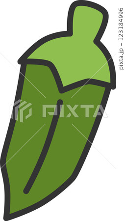 カラー野菜単品アイコン　オクラ 123184996