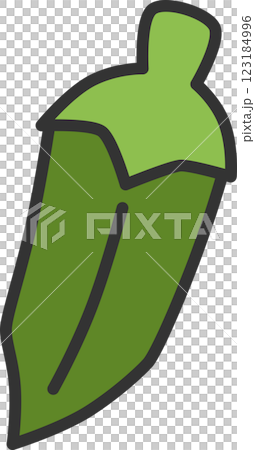 カラー野菜単品アイコン　オクラ 123184996