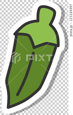 Sticker vegetable icon: Okra 123184997