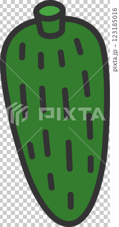 Colored vegetable single icon: Bitter melon 123185016