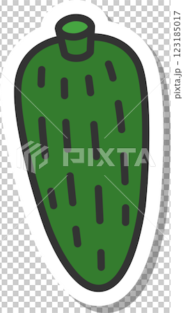 ステッカー野菜単品アイコン　ゴーヤ 123185017