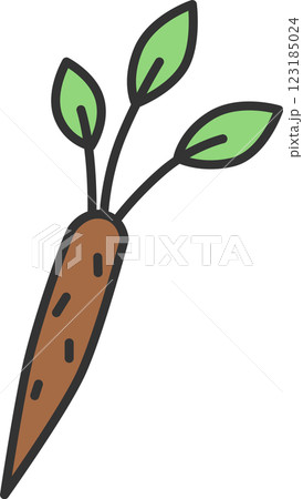 カラー野菜単品アイコン ごぼう カラー野菜単品アイコン ごぼう 123185024