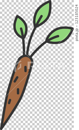 カラー野菜単品アイコン ごぼう カラー野菜単品アイコン ごぼう 123185024
