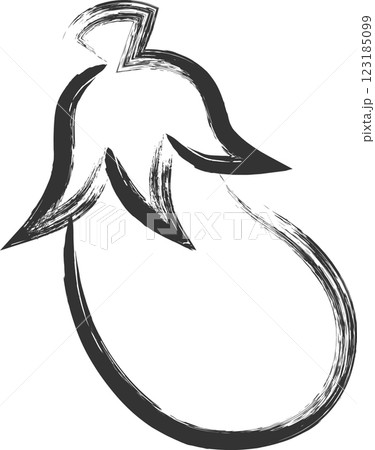 筆書き野菜単品アイコン　ナス 123185099