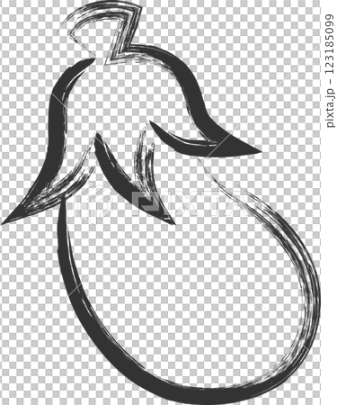 筆書き野菜単品アイコン　ナス 123185099