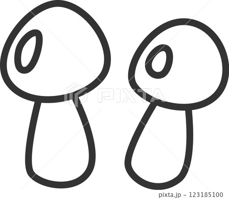 線画キノコ類単品アイコン　なめこ 123185100