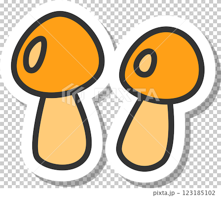 Sticker Mushrooms Single Icon Nameko Sticker Mushrooms Single Icon Nameko 123185102