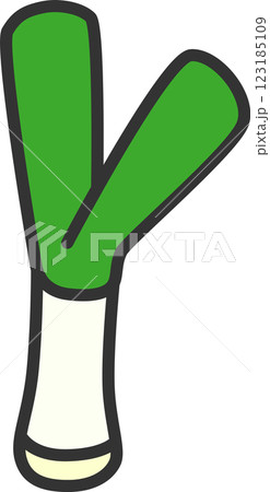 カラー野菜単品アイコン　ねぎ 123185109
