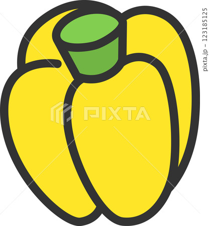 カラー野菜単品アイコン　パプリカ	 123185125