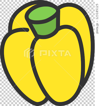 カラー野菜単品アイコン　パプリカ	 123185125