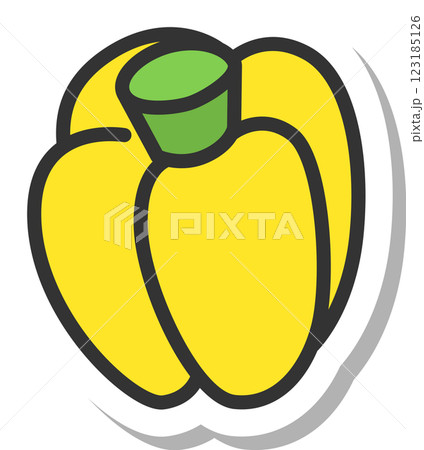 ステッカー野菜単品アイコン　パプリカ	 123185126