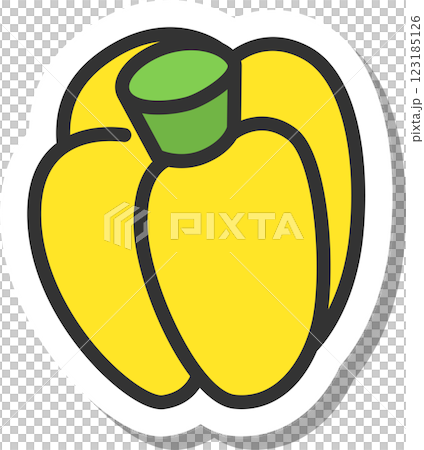 ステッカー野菜単品アイコン　パプリカ	 123185126