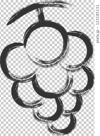 筆書き果物単品アイコン　ぶどう 123185131