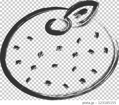 Brush-drawn fruit icon: Mandarin orange 123185155