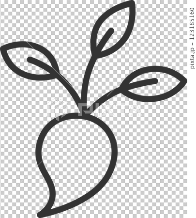 線描蔬菜單圖示：蘿蔔 123185160