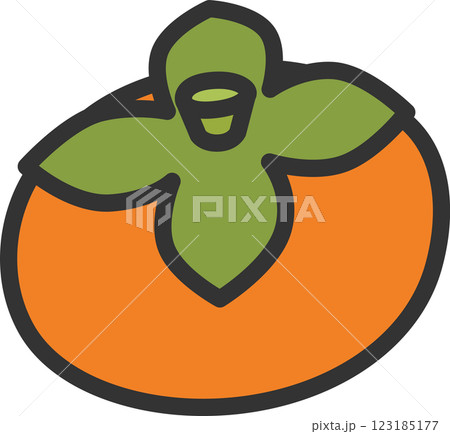 カラー野菜単品アイコン　柿 123185177