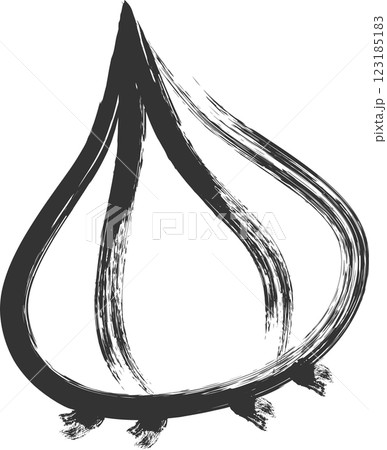 筆書き野菜単品アイコン　玉ねぎ 123185183