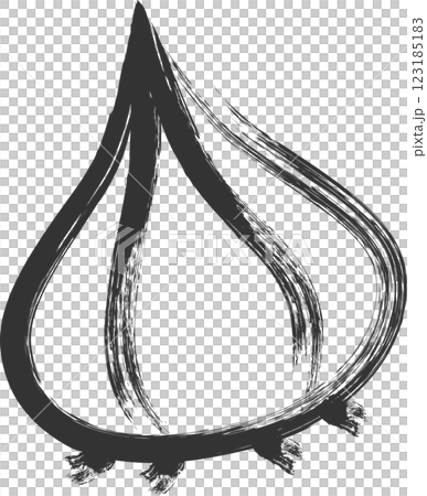 筆書き野菜単品アイコン　玉ねぎ 123185183