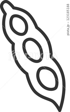 線画野菜単品アイコン　枝豆 123185188