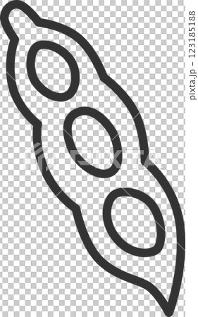 線画野菜単品アイコン　枝豆 123185188