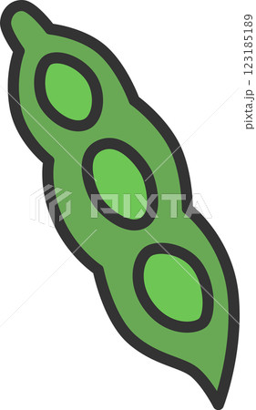 カラー野菜単品アイコン　枝豆 123185189