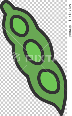カラー野菜単品アイコン　枝豆 123185189