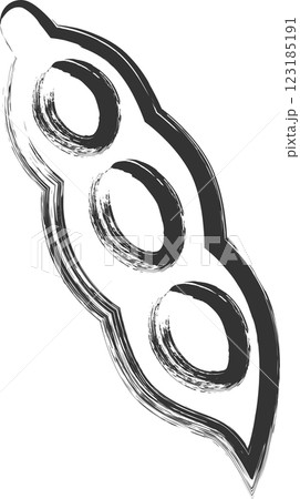 筆書き野菜単品アイコン　枝豆 123185191